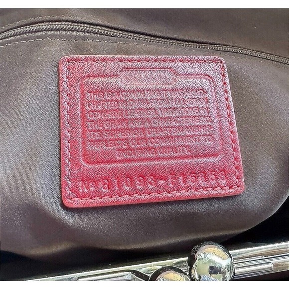 Coach Red Patent Leather Op Art Tote Bag Satchel Purse Designer Handbag 15x4x11" - Picture 2 of 16